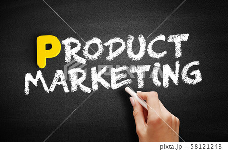 Product Marketing text on blackboard Product Marketing text on blackboard 58121243