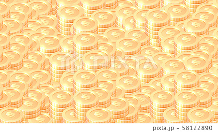 Piles of gold coins cartoon vector background 58122890