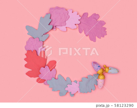 Autumn decoration round frame. Autumn decoration round frame. 58123290