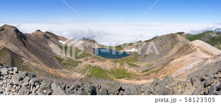 【パノラマ】乗鞍岳からの権現池 【パノラマ】乗鞍岳からの権現池 58123505