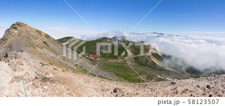 【パノラマ】槍・穂高を望む 乗鞍岳 【パノラマ】槍・穂高を望む 乗鞍岳 58123507