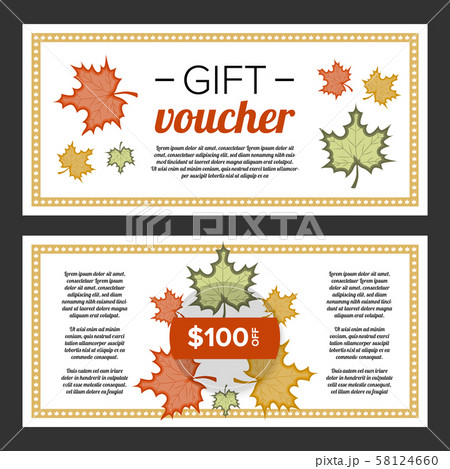 Gift voucher Autumn sale. Vintage floral pattern 58124660