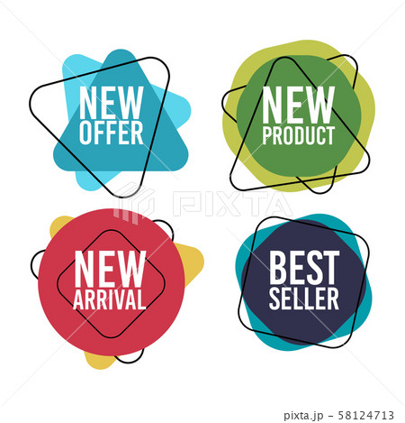 Geometric shapes sale badges set on the white 58124713