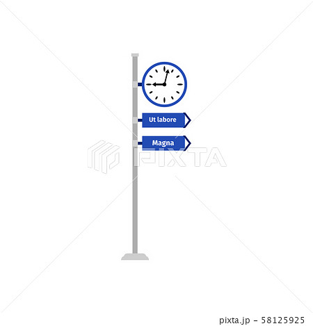 Road direction sign with clock Road direction sign with clock 58125925