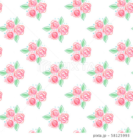 薔薇・シームレスパターン 58125993