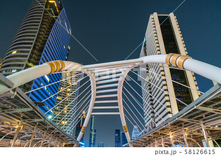 Chong nonsi sky walk, night city, Bangkok, 58126615