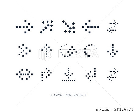 Set of Arrow icon. Conllection of different arrows sign. Black vector arrows. Isolated. 58126779