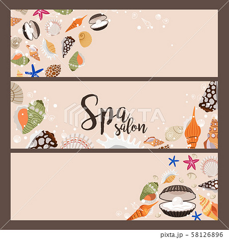 Spa salon banners with sea shells - Stock Illustration [58126896] - PIXTA