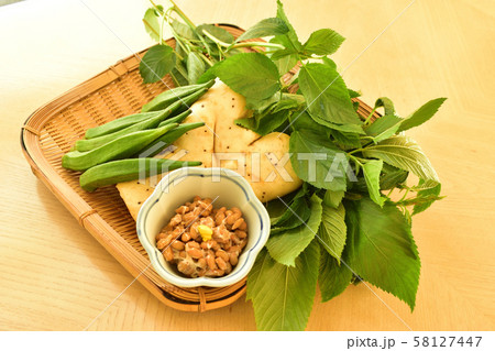 モロヘイヤ　おくら　大和芋　納豆　ネバネバ食材 58127447