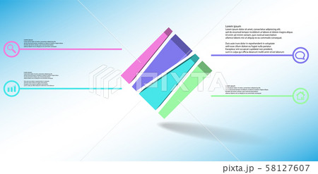 3D illustration infographic template with embossed 3D illustration infographic template with embossed 58127607