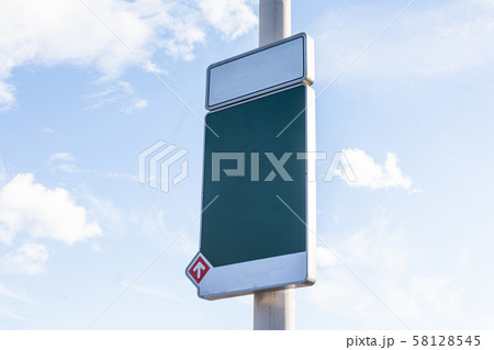 Blank information tablets mock-up along road Blank information tablets mock-up along road 58128545