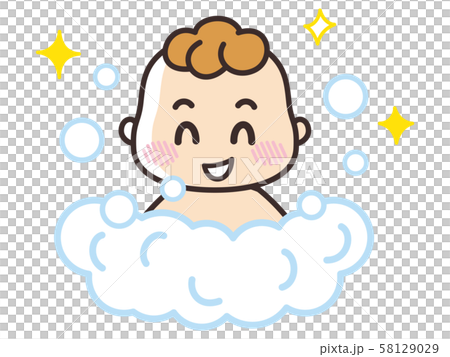 Baby wrapped in foam 58129029