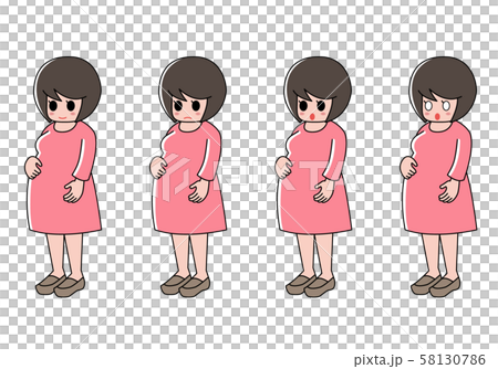 お腹の大きい妊婦さんのイラスト素材