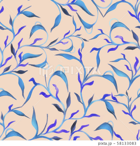 Beautiful hand drawn seamless pattern with watercolour leaves seamless pattern for paper design Beautiful hand drawn seamless pattern with watercolour leaves seamless pattern for paper design 58133083