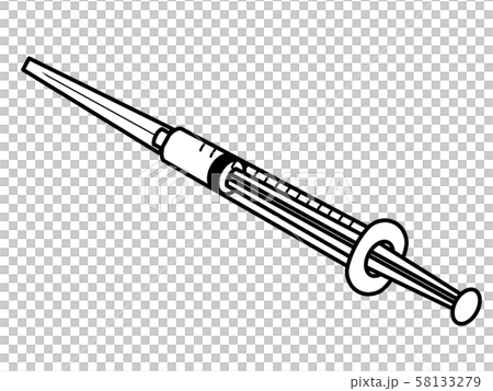 注射器-白黒 注射器-白黒 58133279