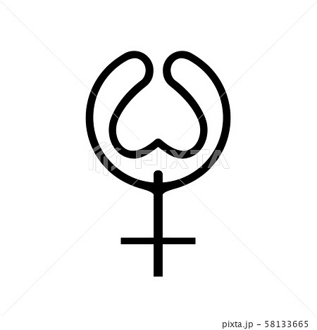 Icon black line nymphomania concept. Stylised Sign Icon black line nymphomania concept. Stylised Sign 58133665