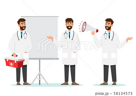 Set of doctor cartoon characters. Medical staff 58134573