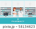 pharmacy with doctor and nurse in counter 58134623