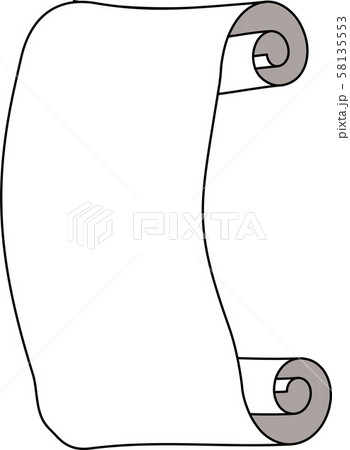 巻物 スクロール タイトル デザイン 素材 フレーム 縦長 イラスト のイラスト素材