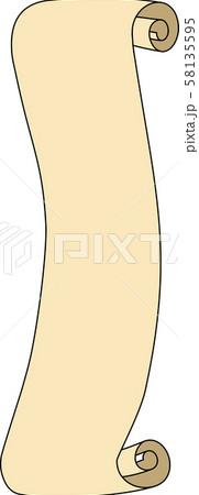 巻物 スクロール タイトル デザイン 素材 フレーム 縦長 イラスト  58135595