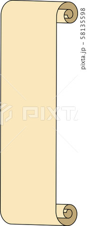 巻物 スクロール タイトル デザイン 素材 フレーム 縦長 イラスト のイラスト素材