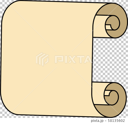 巻物 スクロール タイトル デザイン 素材 フレーム 縦長 イラスト のイラスト素材