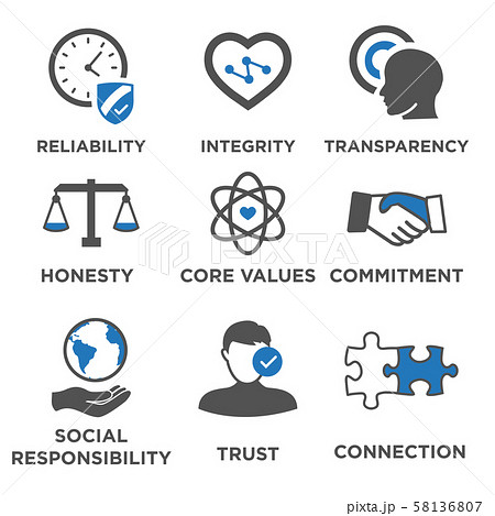 Business Ethics Solid Icon Set Business Ethics Solid Icon Set 58136807
