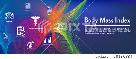 BMI or Body Mass Index Icons with scale, BMI or Body Mass Index Icons with scale, 58136834