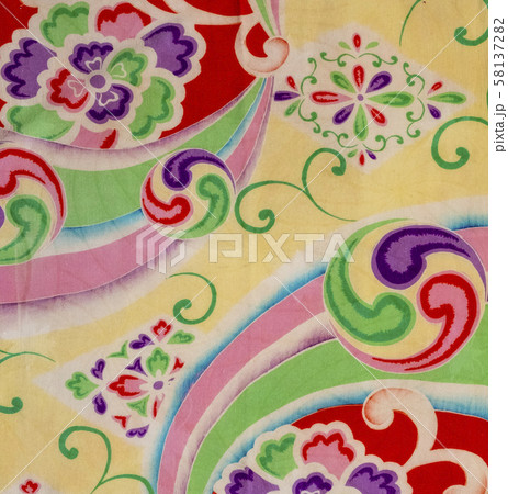 和柄　古布　染物　伝統絵柄　　 58137282