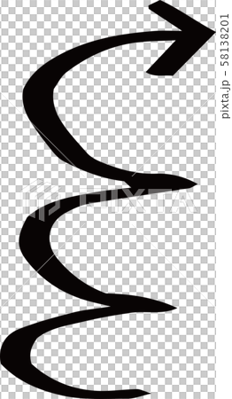 箭頭手繪可愛的粗糙塗鴉設計插圖 58138201