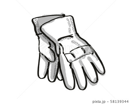 gardening gloves Garden Tool Cartoon Retro Drawing 58139344