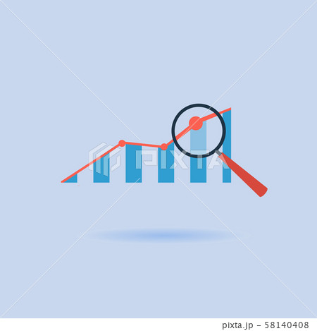 graphs with magnifier vector icons graphs with magnifier vector icons 58140408