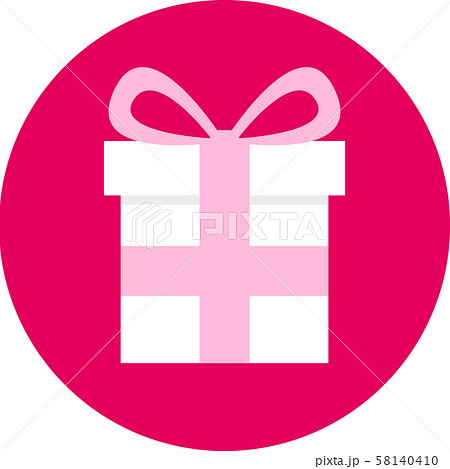 Gift, gift box with ribbon, vector Konka flat 58140410