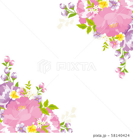 花柄フレーム 台湾花布のイラスト素材