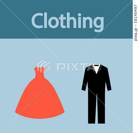 Clothing, evening dress and men's suit vector Clothing, evening dress and men's suit vector 58140497