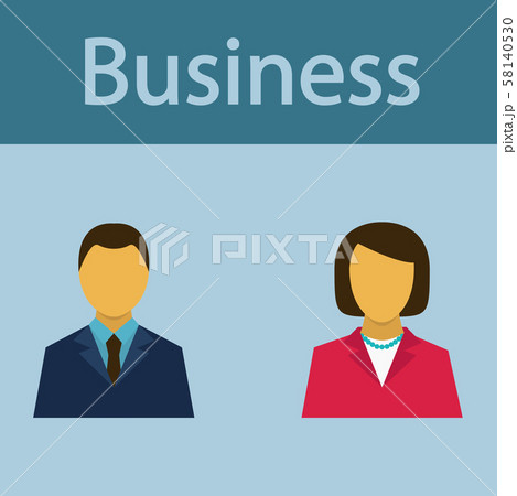 Business people Flat icons for Web and Mobile 58140530