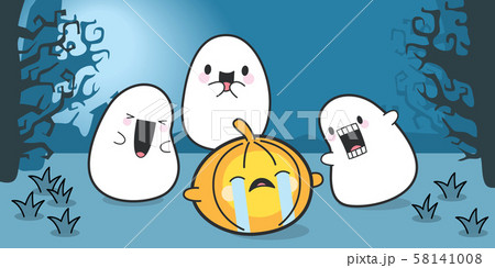 Cute Ghosts Celebrating Halloween Cute Ghosts Celebrating Halloween 58141008