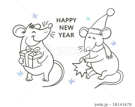 Template image Happy new year party with rat, Template image Happy new year party with rat, 58141678