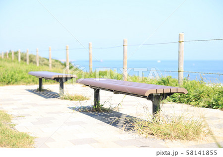 大洗海岸公園のベンチ 58141855