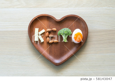 Keto food for ketogenic diet, healthy nutritional food eating lifestyle for good heart health with high protein, fat, low-carb to prevent heart disease and diabetes illness control 58143047