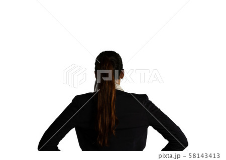 Back view of young businesswoman 58143413