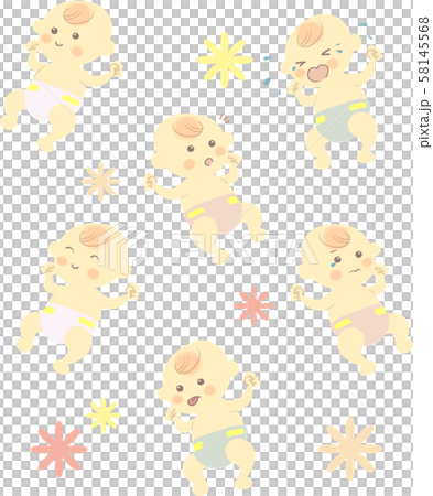 Various facial expressions set for babies Various facial expressions set for babies 58145568