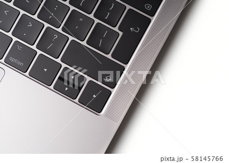 Close up of the laptop keyboard. 58145766