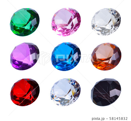 Collection of multicolored glass crystals in the 58145832