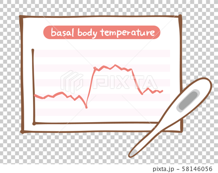 基礎体温表 婦人体温計 グラフのイラスト素材