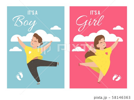 Baby Shower Announcement Cards Templates Set. 58146363