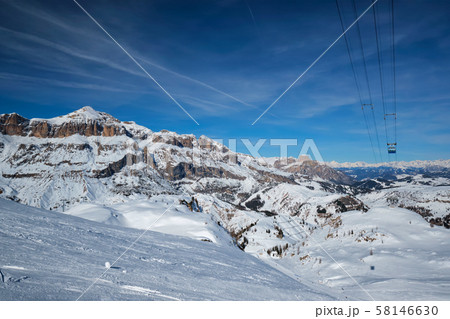 Ski resort in Dolomites, Italy Ski resort in Dolomites, Italy 58146630