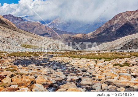 Mountain stream in Himalayas 58148357