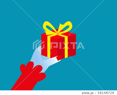Small gift box in hand. Concept flat vector 58148729