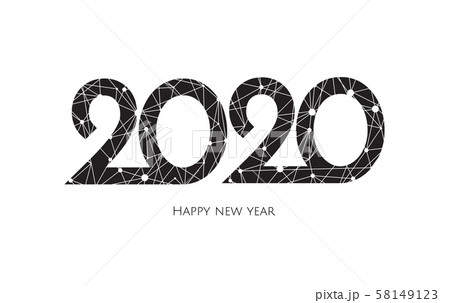 Happy New Year 2020 golden text design with 58149123